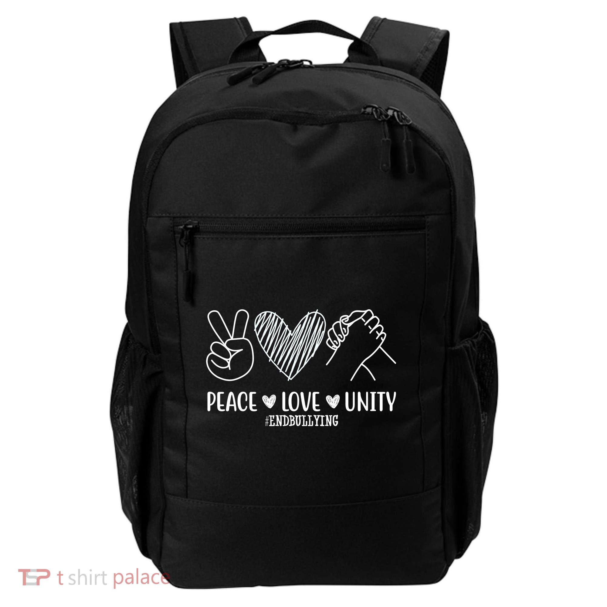 Peace Love Unity End Bullying Awareness Backpack