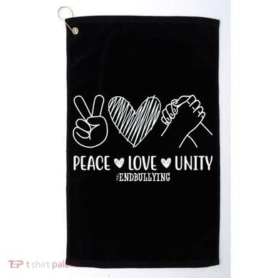Peace Love Unity End Bullying Awareness Golf Towel