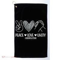 Peace Love Unity End Bullying Awareness Golf Towel thumb 0