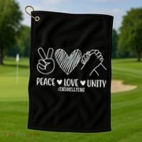 Peace Love Unity End Bullying Awareness Golf Towel thumb 1