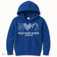Peace Love Unity End Bullying Awareness Kids Hoodie thumb 0