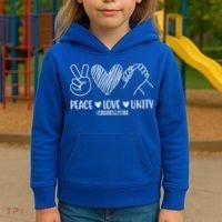 Peace Love Unity End Bullying Awareness Kids Hoodie thumb 3