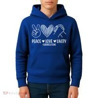 Peace Love Unity End Bullying Awareness Kids Hoodie thumb 4