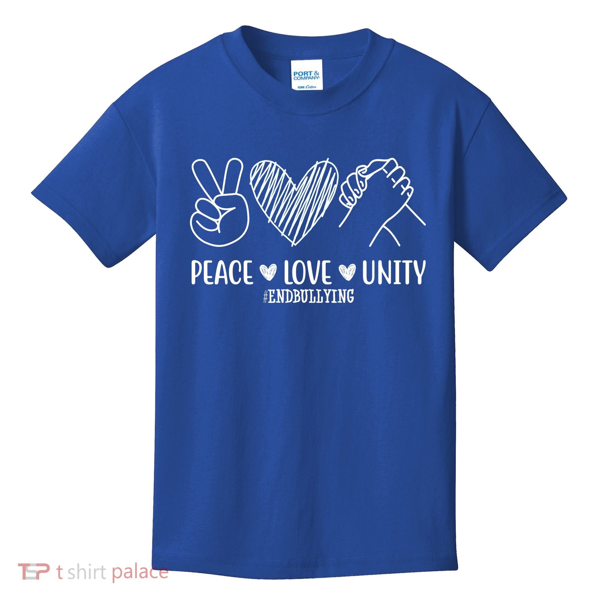 Peace Love Unity End Bullying Awareness Kids T-Shirt