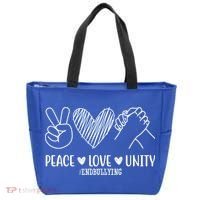 Peace Love Unity End Bullying Awareness Tote Bag thumb 0