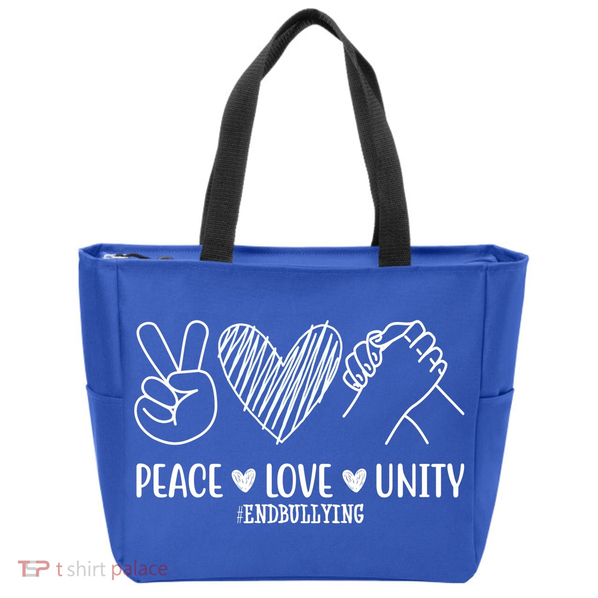 Peace Love Unity End Bullying Awareness Tote Bag