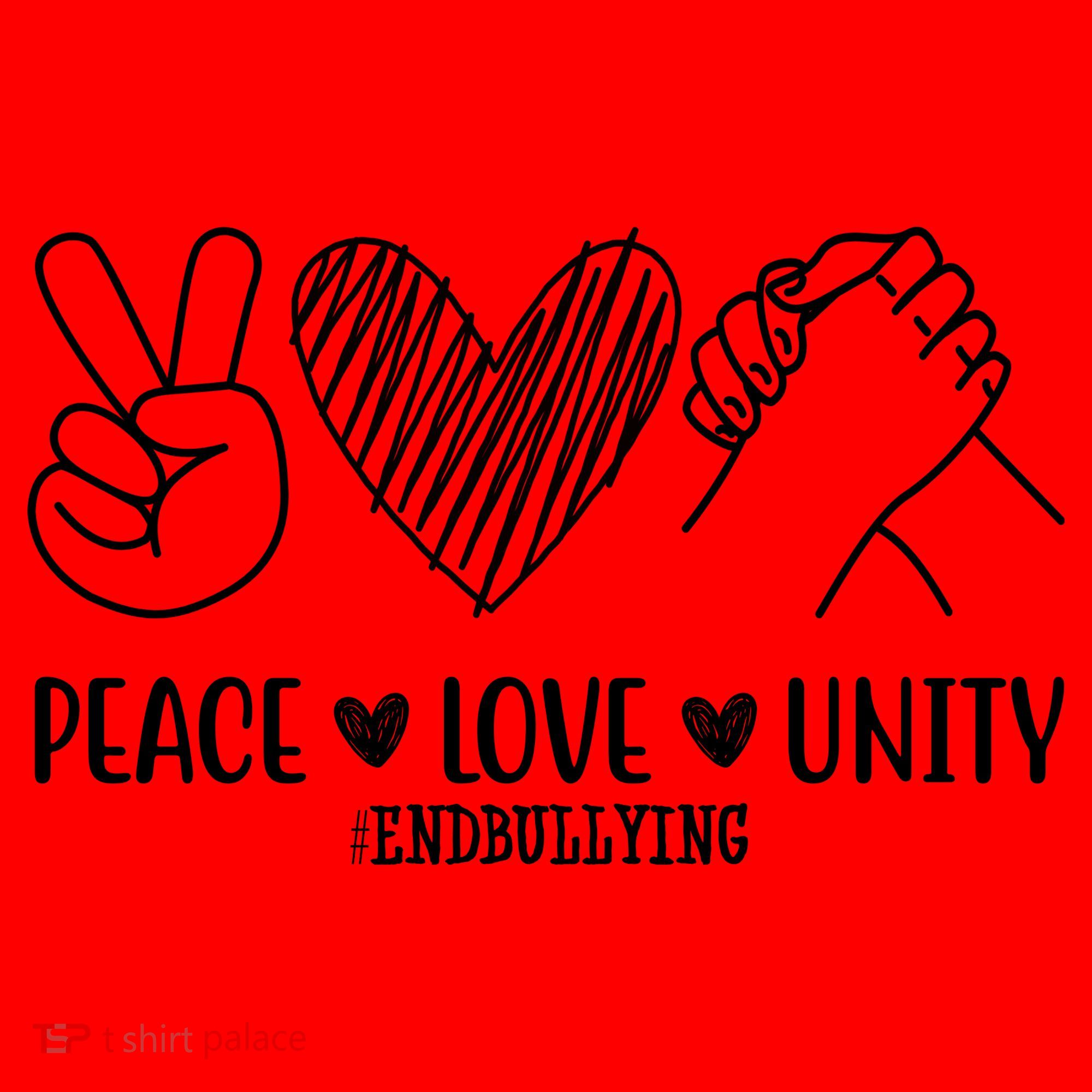 Peace Love Unity End Bullying Awareness Santa Hat