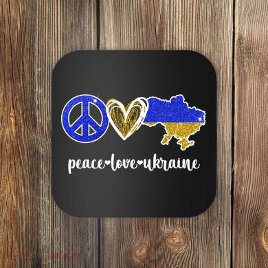 Peace Love Ukraine Coaster