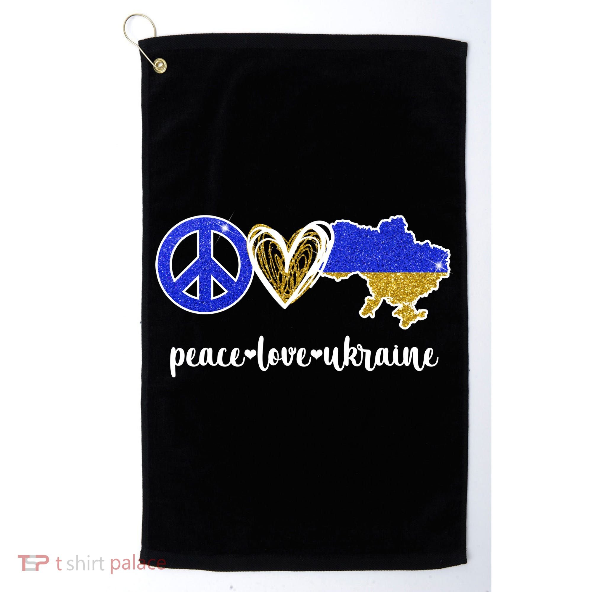 Peace Love Ukraine Golf Towel