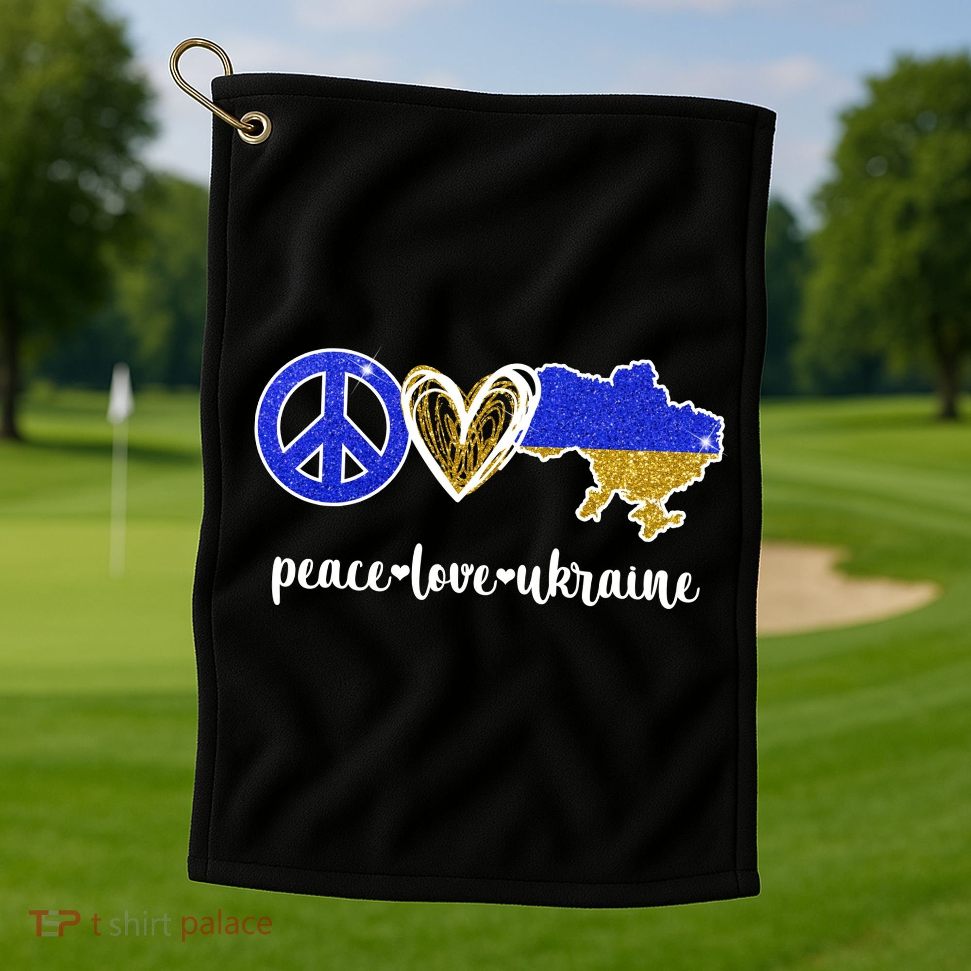 Peace Love Ukraine Golf Towel