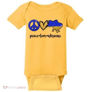 Peace Love Ukraine Baby Bodysuit