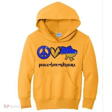 Peace Love Ukraine Kids Hoodie