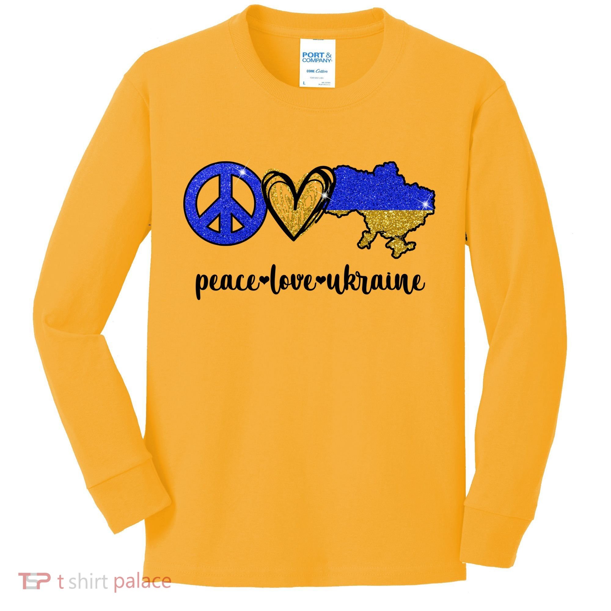 Peace Love Ukraine Kids Long Sleeve Shirt
