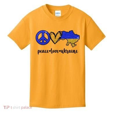 Peace Love Ukraine Kids T-Shirt
