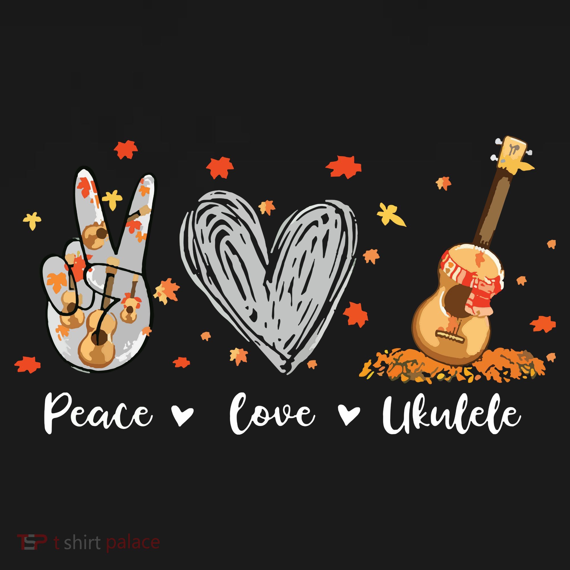 Peace Love Ukulele Hawaiian Ukelele Uke Guitar Players Backpack