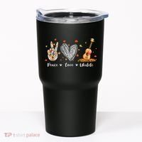 Peace Love Ukulele Hawaiian Ukelele Uke Guitar Players Tumbler thumb 0