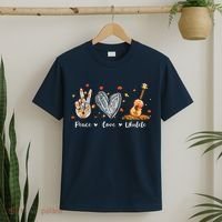 Peace Love Ukulele Hawaiian Ukelele Uke Guitar Players T-Shirt thumb 2