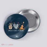 Peace Love Ukulele Hawaiian Ukelele Uke Guitar Players Button thumb 0