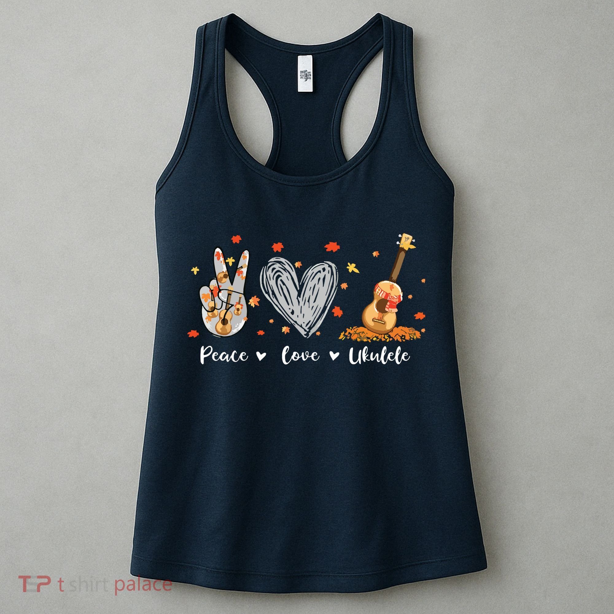 Peace Love Ukulele Hawaiian Ukelele Uke Guitar Players Women's Tank Top
