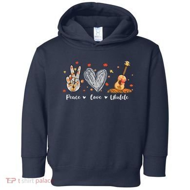 Peace Love Ukulele Hawaiian Ukelele Uke Guitar Players Toddler Hoodie