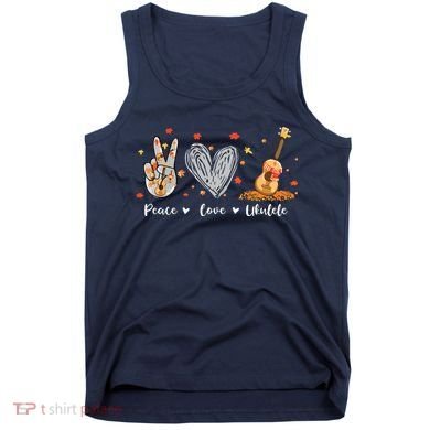Peace Love Ukulele Hawaiian Ukelele Uke Guitar Players Tank Top