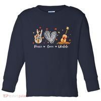 Peace Love Ukulele Hawaiian Ukelele Uke Guitar Players Toddler Long Sleeve Shirt thumb 0
