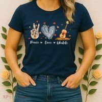 Peace Love Ukulele Hawaiian Ukelele Uke Guitar Players Women's T-Shirt thumb 2