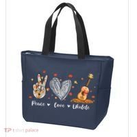 Peace Love Ukulele Hawaiian Ukelele Uke Guitar Players Tote Bag thumb 3