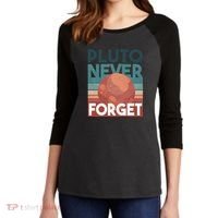 Pluto Never Forget Women's Tri-Blend 3/4-Sleeve Raglan Shirt thumb 2