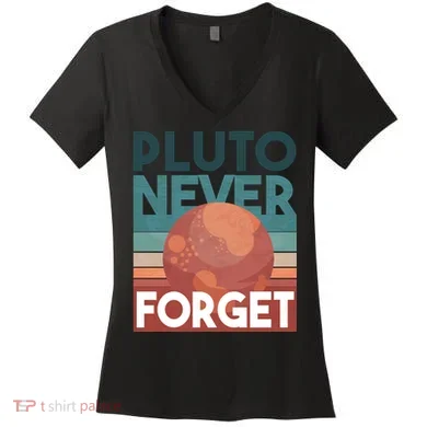 Pluto Never Forget Women's V-Neck T-Shirt