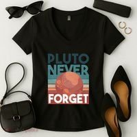 Pluto Never Forget Women's V-Neck T-Shirt thumb 2