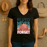 Pluto Never Forget Women's V-Neck T-Shirt thumb 3