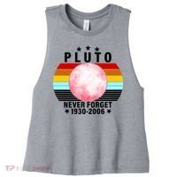 Pluto Never Forget 1930-2006 Women's Racerback Cropped Tank thumb 0