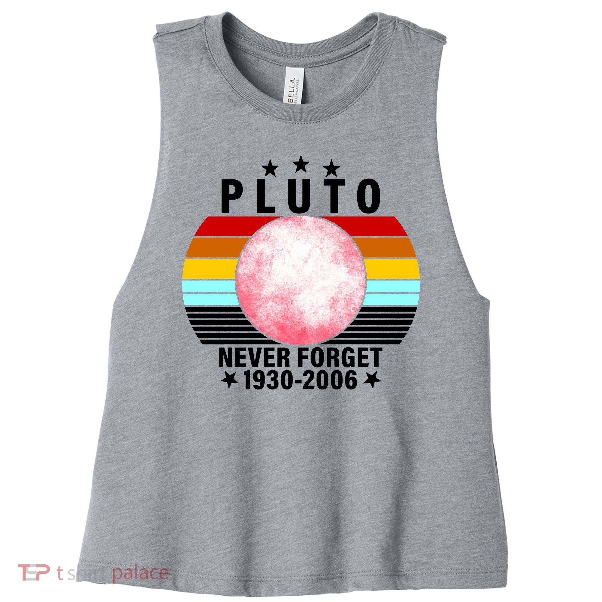 Pluto Never Forget 1930-2006 Women's Racerback Cropped Tank