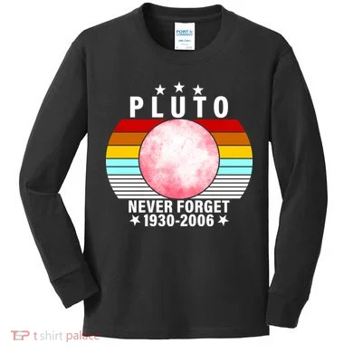 Pluto Never Forget 1930-2006 Kids Long Sleeve Shirt