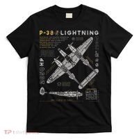 P38 Lightning Vintage P38 Fighter Aircraft Ww2 Aviation T-Shirt thumb 0
