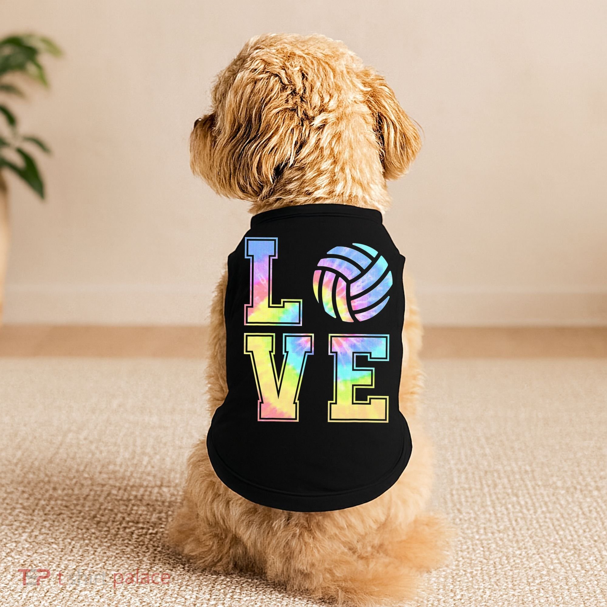 Peace Love Volleyball Tie Dye Cute Volleyball Lovers Doggie Tank