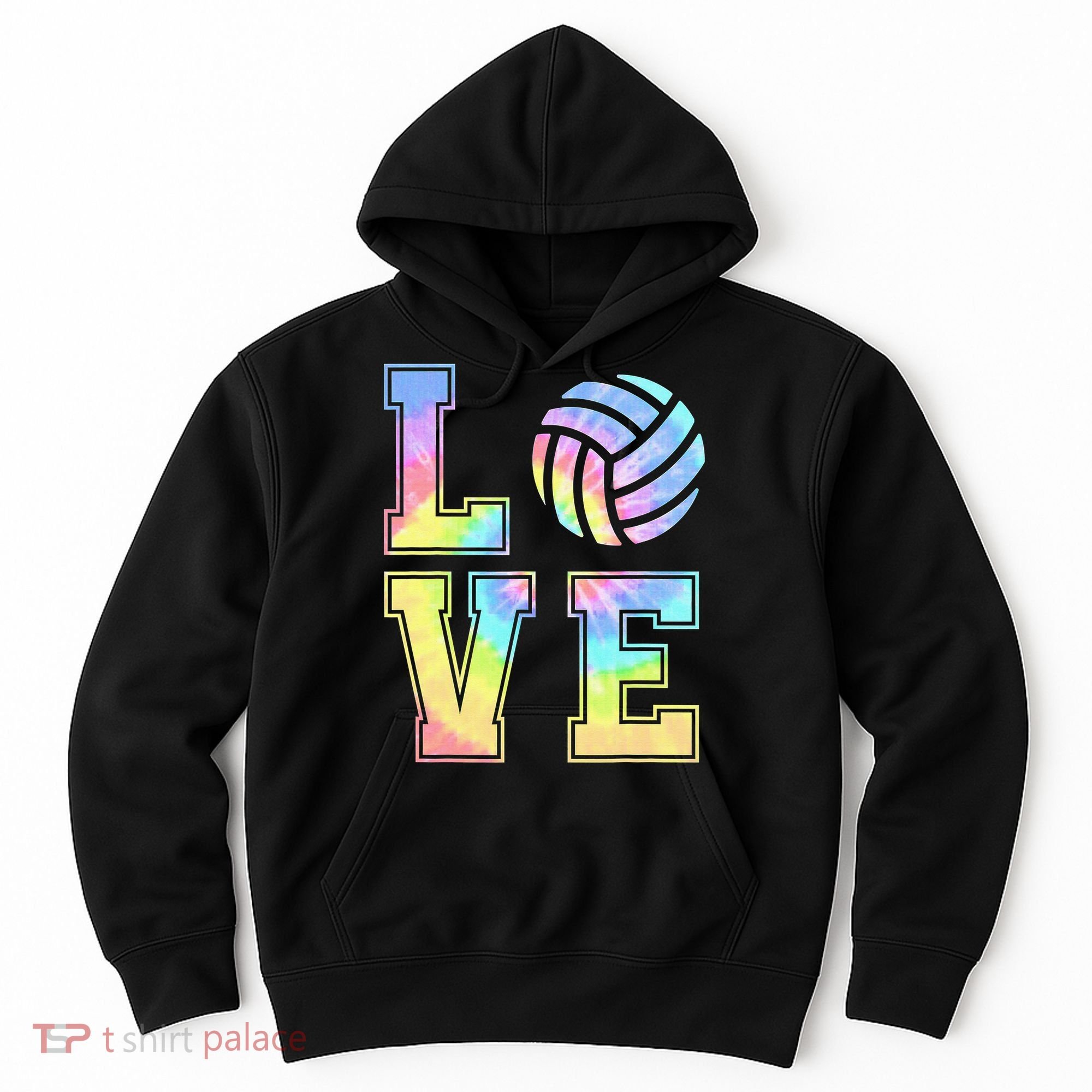 Peace Love Volleyball Tie Dye Cute Volleyball Lovers Hoodie
