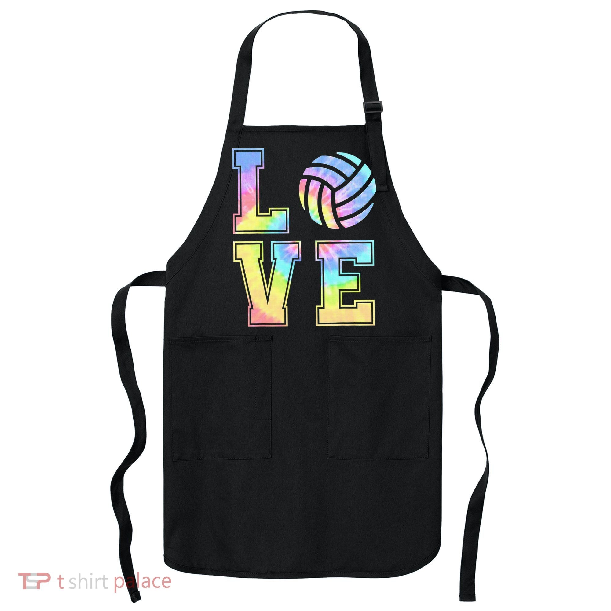 Peace Love Volleyball Tie Dye Cute Volleyball Lovers Apron