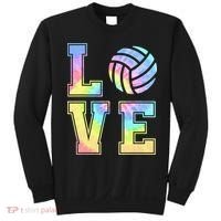 Peace Love Volleyball Tie Dye Cute Volleyball Lovers Sweatshirt thumb 0