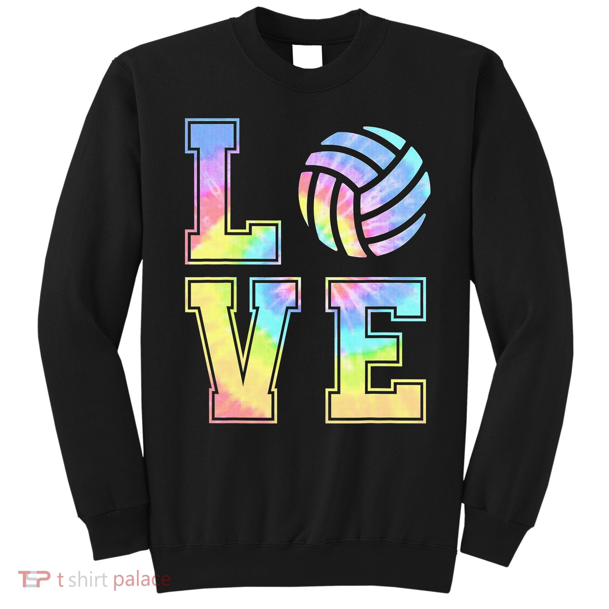 Peace Love Volleyball Tie Dye Cute Volleyball Lovers Sweatshirt