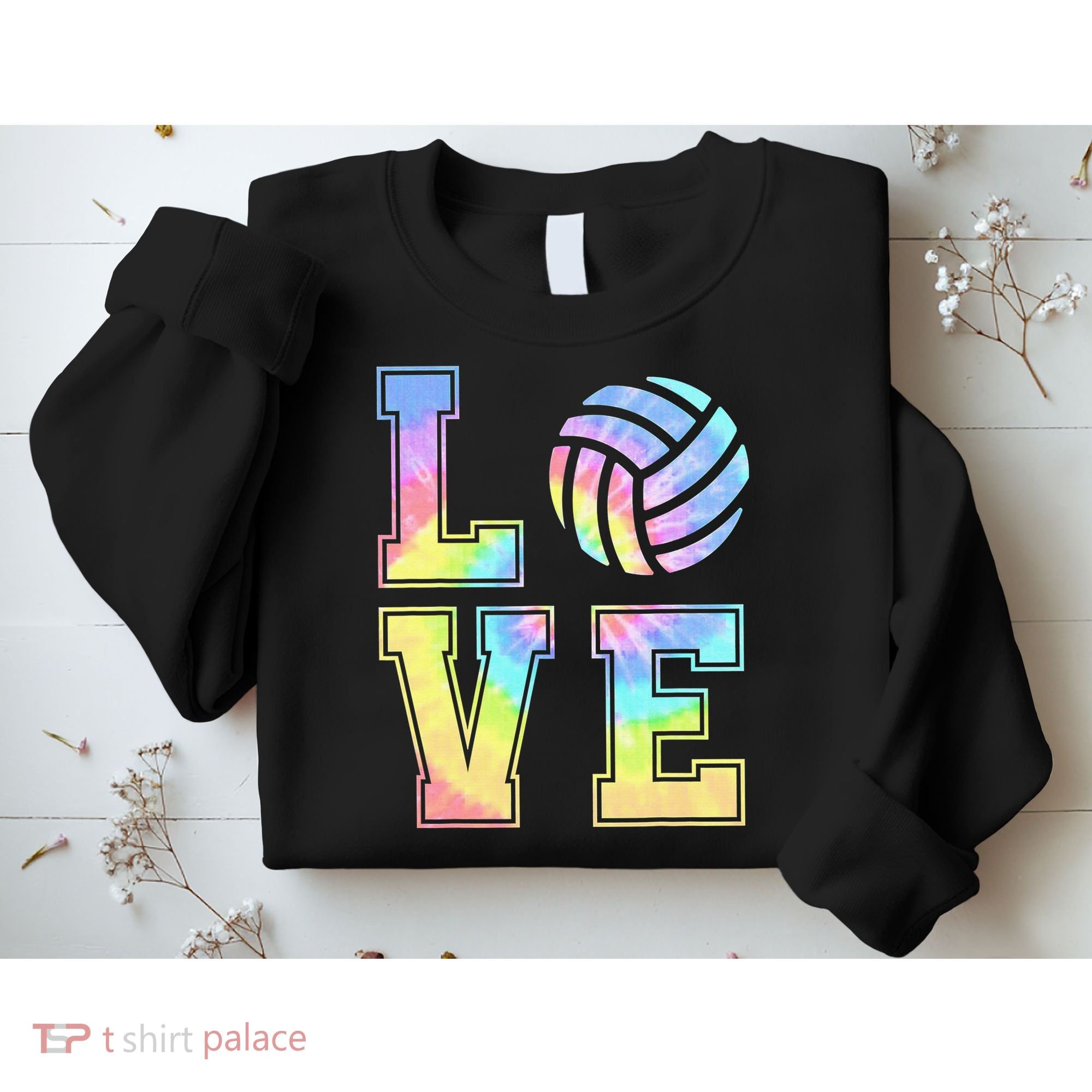 Peace Love Volleyball Tie Dye Cute Volleyball Lovers Sweatshirt