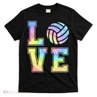 Peace Love Volleyball Tie Dye Cute Volleyball Lovers T-Shirt thumb 0