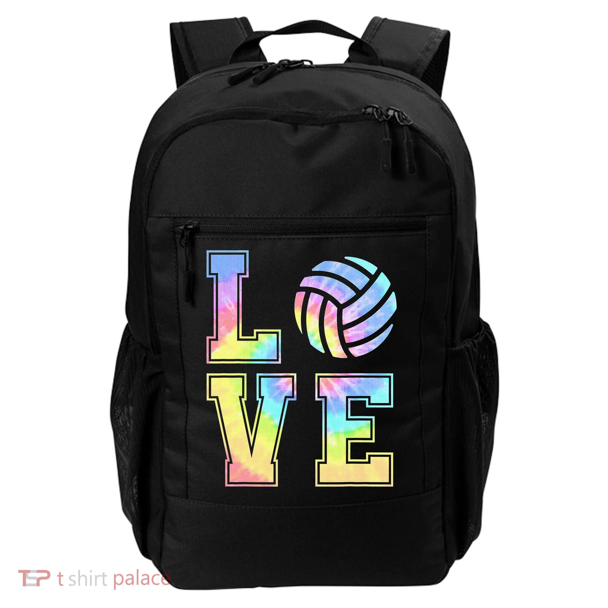 Peace Love Volleyball Tie Dye Cute Volleyball Lovers Backpack