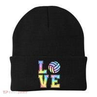 Peace Love Volleyball Tie Dye Cute Volleyball Lovers Beanie thumb 0