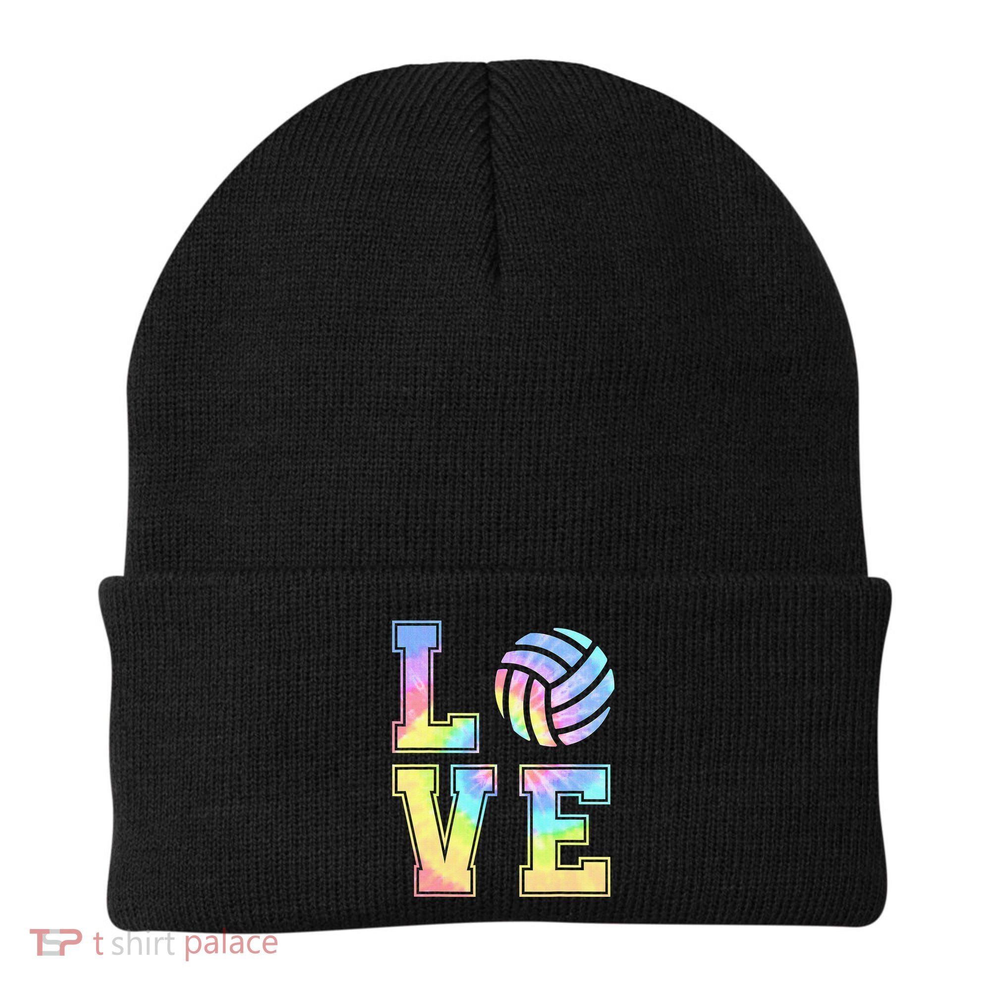 Peace Love Volleyball Tie Dye Cute Volleyball Lovers Beanie