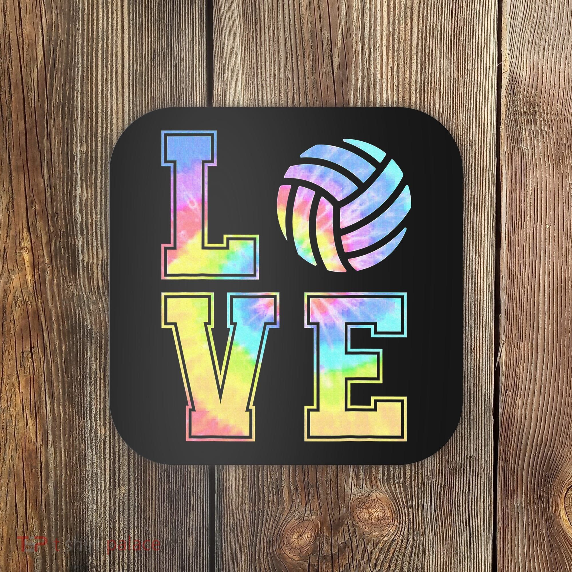 Peace Love Volleyball Tie Dye Cute Volleyball Lovers Coaster