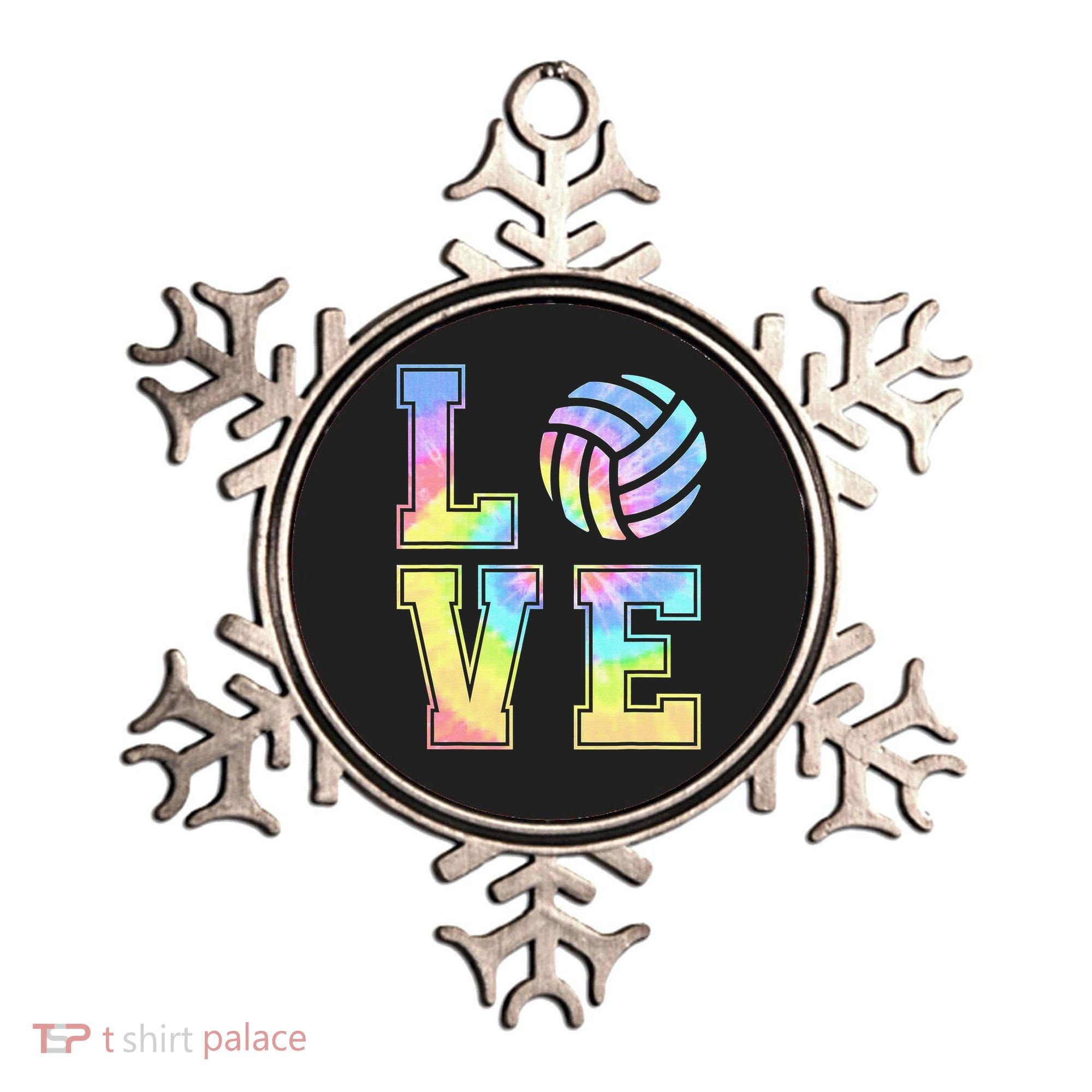 Peace Love Volleyball Tie Dye Cute Volleyball Lovers Ornament
