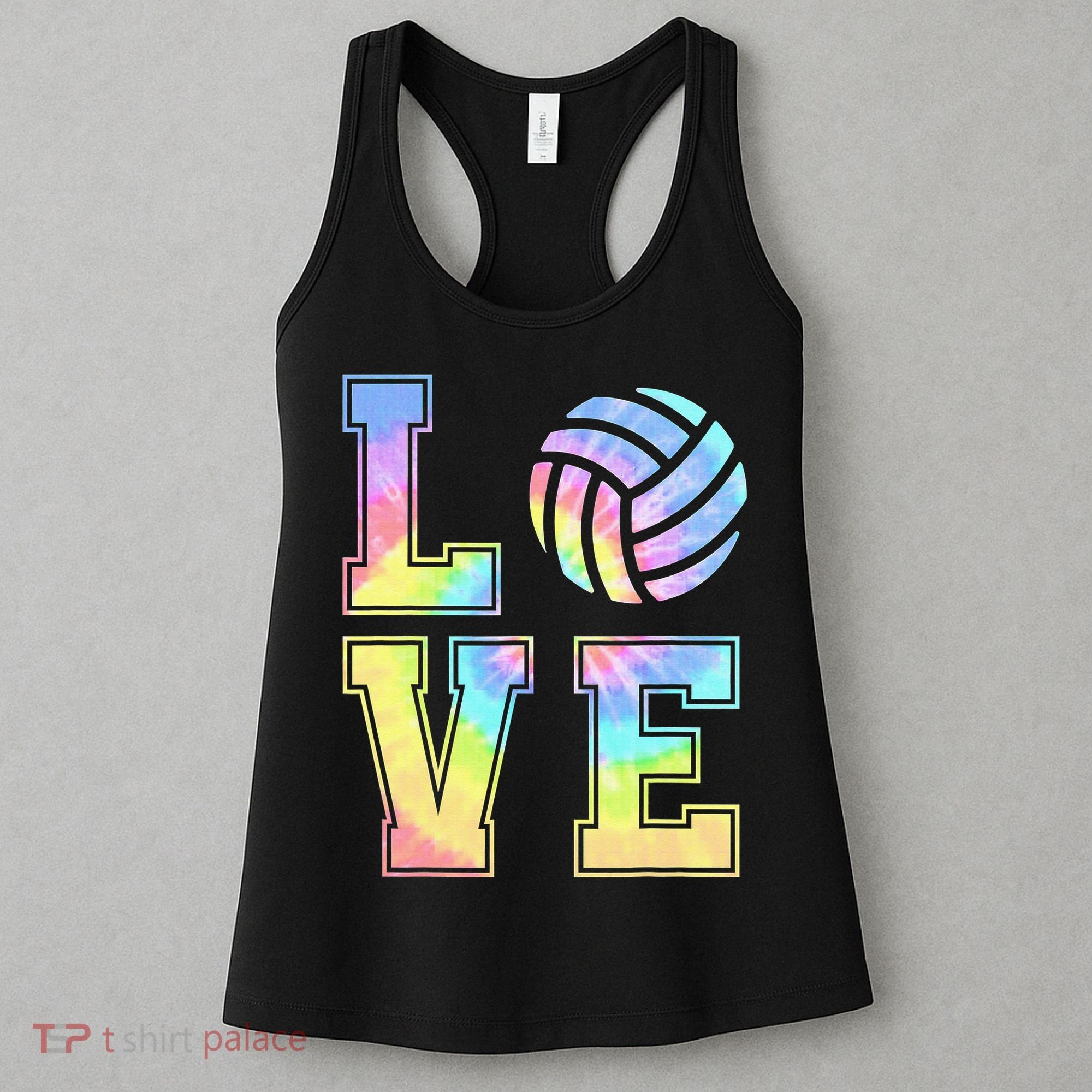 Peace Love Volleyball Tie Dye Cute Volleyball Lovers Women's Tank Top