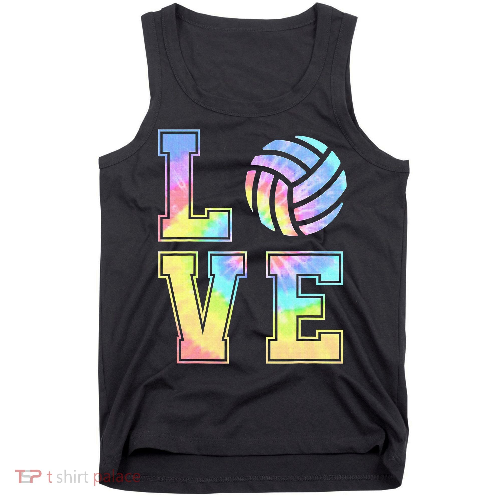Peace Love Volleyball Tie Dye Cute Volleyball Lovers Tank Top